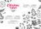 Christmas menu. Winter restaurant and cafe sketch template. Vect