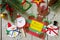 Christmas merry gift - Santa, Reindeer and snowman toys. Handmade. Project of children`s creativity, handicrafts,