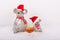 Christmas mice with cognac glass in snow