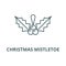 Christmas mistletoe line icon, vector. Christmas mistletoe outline sign, concept symbol, flat illustration