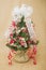 Christmas money tree decoration burlap background