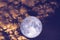 Christmas moon, Cold moon back over heap cloud red night sky
