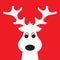 Christmas Moose on a red background