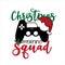 Christmas morning squad- text with controller, and Santa`s cap.