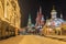 Christmas Moscow.Nikolskaya Street at night in Moscow.