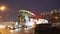 Christmas Moscow, triumphal arch on Kutuzov Avenue in night, Russia