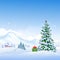 Christmas mountains snowy background