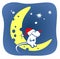 Christmas mouse and moon
