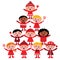 Christmas multicultural kids Tree