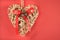 Christmas natural rope heart decorative ornament