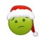 Christmas nauseated face Large size of yellow emoji smile