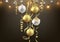 Christmas and New Year background design, decorative balls