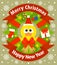 Christmas and New Year background with duckling