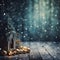 Christmas New Year background, golden balls, stars, Christmas tree, snow, winter, new year,