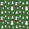 Christmas and New Year background. Snowmen seamless pattern