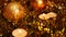 Christmas New Year candle Gold sparkling Background