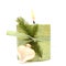 Christmas or New Year candle, ribbon and fir