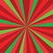 Christmas or new year colored sunburst ray pattern with red and green diagonal line, stripes background.