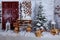 Christmas and New Year Decoration Over white Wooden Background vintage loft style