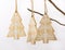 Christmas and New Year decoration, wood fir trees with white ornament hanging on a dry tree branch on white background