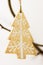 Christmas and New Year decoration, wood handmade fir tree made with white ornament hanging on a dry tree branch