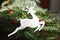 Christmas and New year decorations green fir branch and deer beautiful holiday background