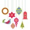 Christmas And New Year Decorations Vector Set. New Year Background.