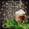 Christmas New Year design with hot chocolate grey