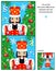 Christmas or New Year find the differences picture puzzle with nutcracker