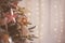 Christmas new year fir-tree angel lights Golden star pink