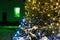 Christmas and new year fir tree night with illumination light
