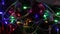 Christmas, new year garland on a dark background, flashing different colors of lights