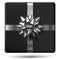 Christmas and New Year gift decorated with a silver bow. on a white background. Highly realistic illustration