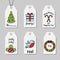 Christmas and New year gift tags. Shopping tags vector collection. Winter holidays greetings and decorations