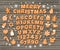 Christmas and New Year gingerbread alphabet, cute traditional holiday cookies, snowflakes