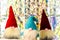 Christmas new year gnomes on glowing background 2022