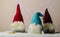 christmas new year gnomes on glowing background 2022