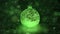 Christmas New Year Green Ice Glass Bauble Decoration snowflakes background loop