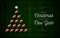 Christmas and new year greeting card. Creative Xmas tree made by american football ball on field background for Christmas and New