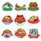Christmas and New Year holiday festive badge