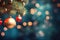 Christmas and New Year holidays background Christmas Tree With Baubles And Blurred Shiny Lights, AI Generated