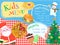 Christmas and New Year Kids Menu with chef Santa and snowman