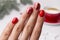 Christmas New Year manicure abstract nail design