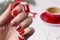 Christmas New Year manicure abstract nail design