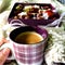 Christmas and New year morning. Chocholate and coffee