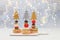 Christmas and New Year\\\'s dishes, a set of snacks for the festive table. Canapes of tomatoes, pate, mozzarella cheese,