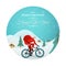 Christmas New Year Santa Claus bicycle delivery