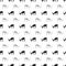 Christmas New Year seamless pattern with deer, reindeer. Holiday black background. Silver white deer. Xmas winter doodle