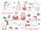 Christmas and New year set. Cartoon vector illustration