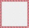 Christmas, new year square double candy cane frame isolated